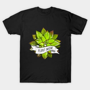 Succulent plant mom watercolor green T-Shirt